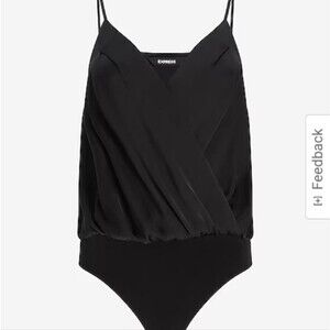 Satin Faux Wrap Bodysuit (0096)